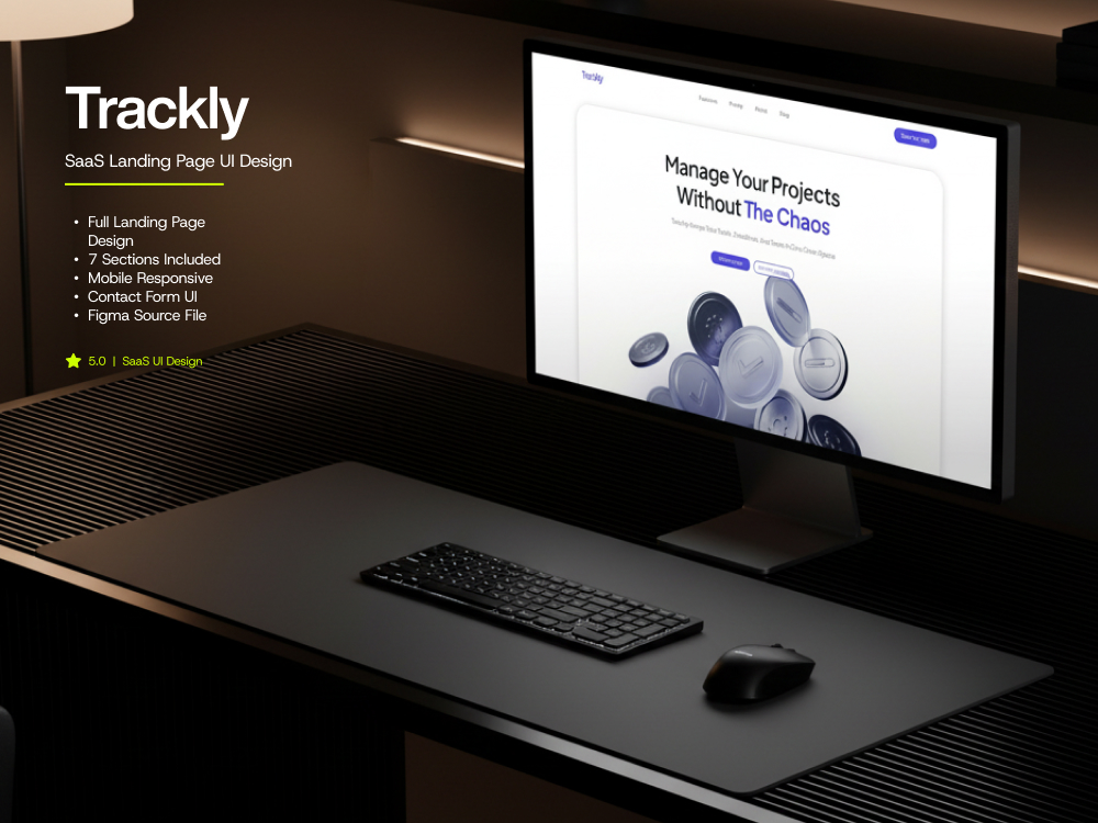 Trackly — SaaS Landing Page UI Design